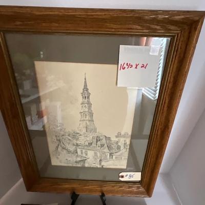 Framed Art Lot Point Pleasant & St. Michaels Church