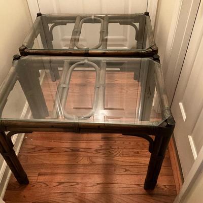 Pair of Bamboo End Tables