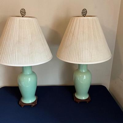 Pair of Green Lamps
