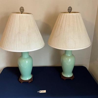 Pair of Green Lamps