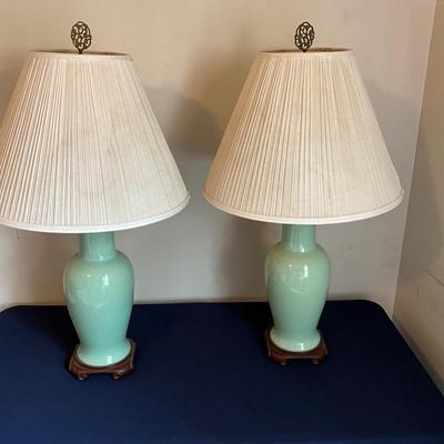 Pair of Green Lamps