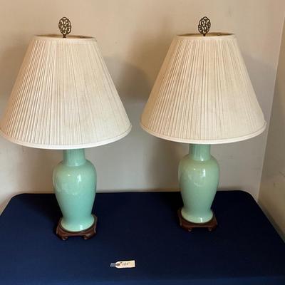 Pair of Green Lamps