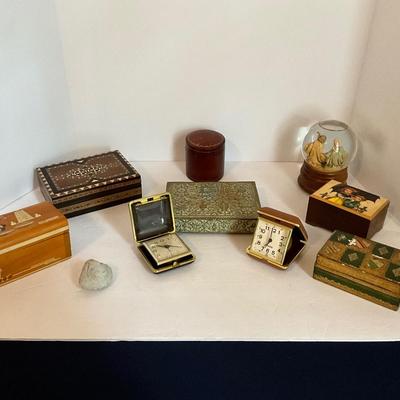 Travel Box and Trinket Lot