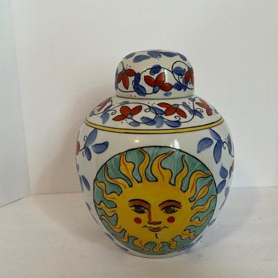 Sun Decorated Ginger Jar