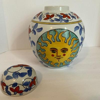 Sun Decorated Ginger Jar