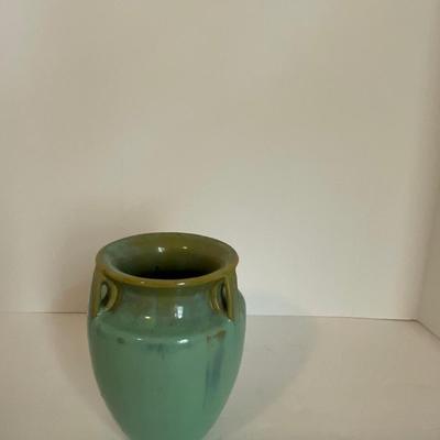 Green Tri Handle Fulper Pottery Vase