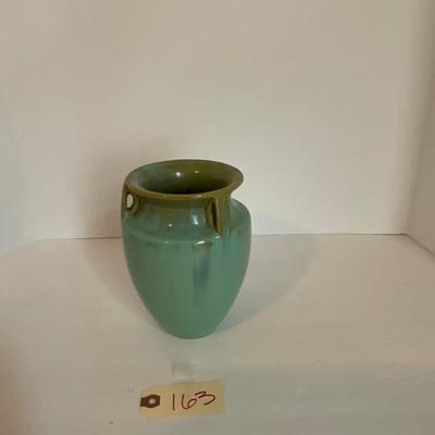 Green Tri Handle Fulper Pottery Vase