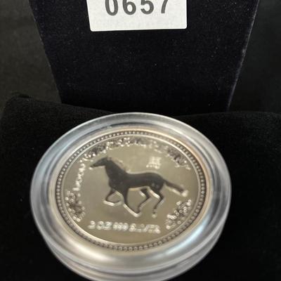 LUNAR SERIES Horse 2 oz 999 Silver Coin Australian Elizabeth II