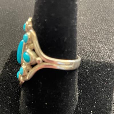 STERLING SILVER CAROLYN POLLACK TURQUOISE RING