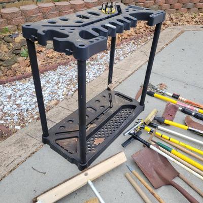 Assortment of Yard Tools and a Tool Caddy (G-DW)