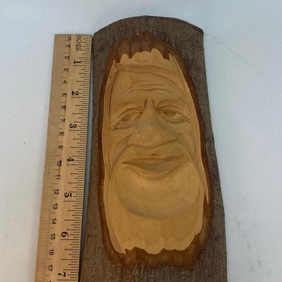 Carved Wood Spirit Wood Carving Face in Tree Branch  Wall Hanging
