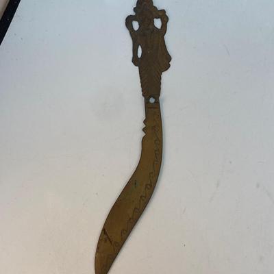 Vintage Brass Made in India Sword Style Letter Opener Knife