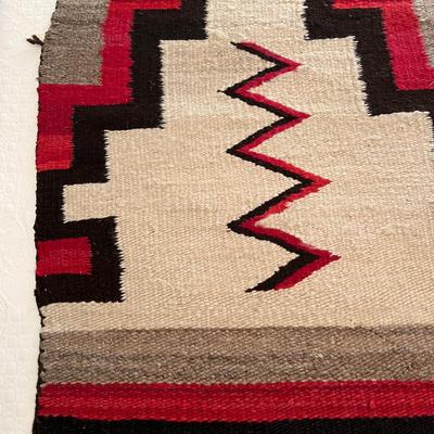 Antique Navajo Rug Classic Storm Pattern Great Condition!