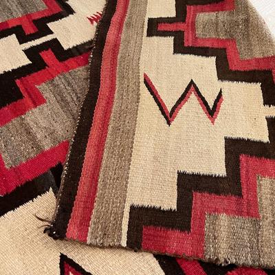 Antique Navajo Rug Classic Storm Pattern Great Condition!