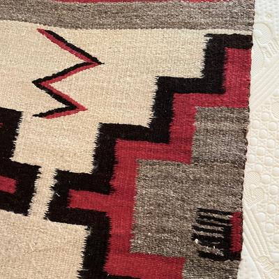 Antique Navajo Rug Classic Storm Pattern Great Condition!