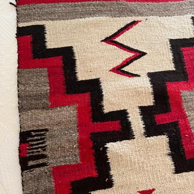 Antique Navajo Rug Classic Storm Pattern Great Condition!