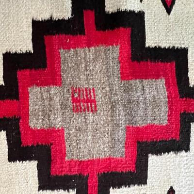Antique Navajo Rug Classic Storm Pattern Great Condition!