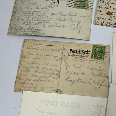 Vintage Lot of Various Old Souvenir Postcards Written Correspondence Black & White Monochrome