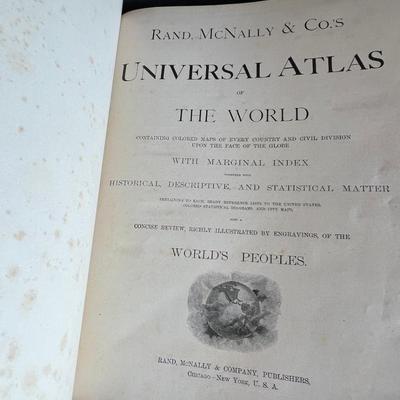 Rare 1899 Rand MdNally Universal Atlas of the World