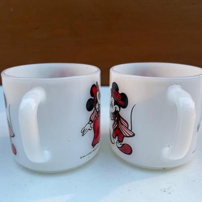 FEDERAL Milk Glass Disney Coffee Mugs
