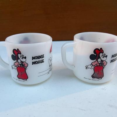 FEDERAL Milk Glass Disney Coffee Mugs