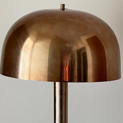 MCM Mid Century Modern Brass Floor Lamp Mushroom Shade