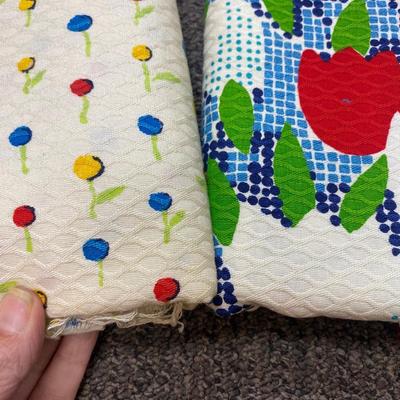 Vintage Textures Brightly Colored Fabric Material Squares for Sewing and Crafts