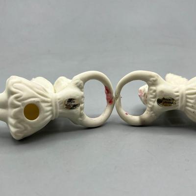 Pair of Porcelain Angel Fairy Candle Holders