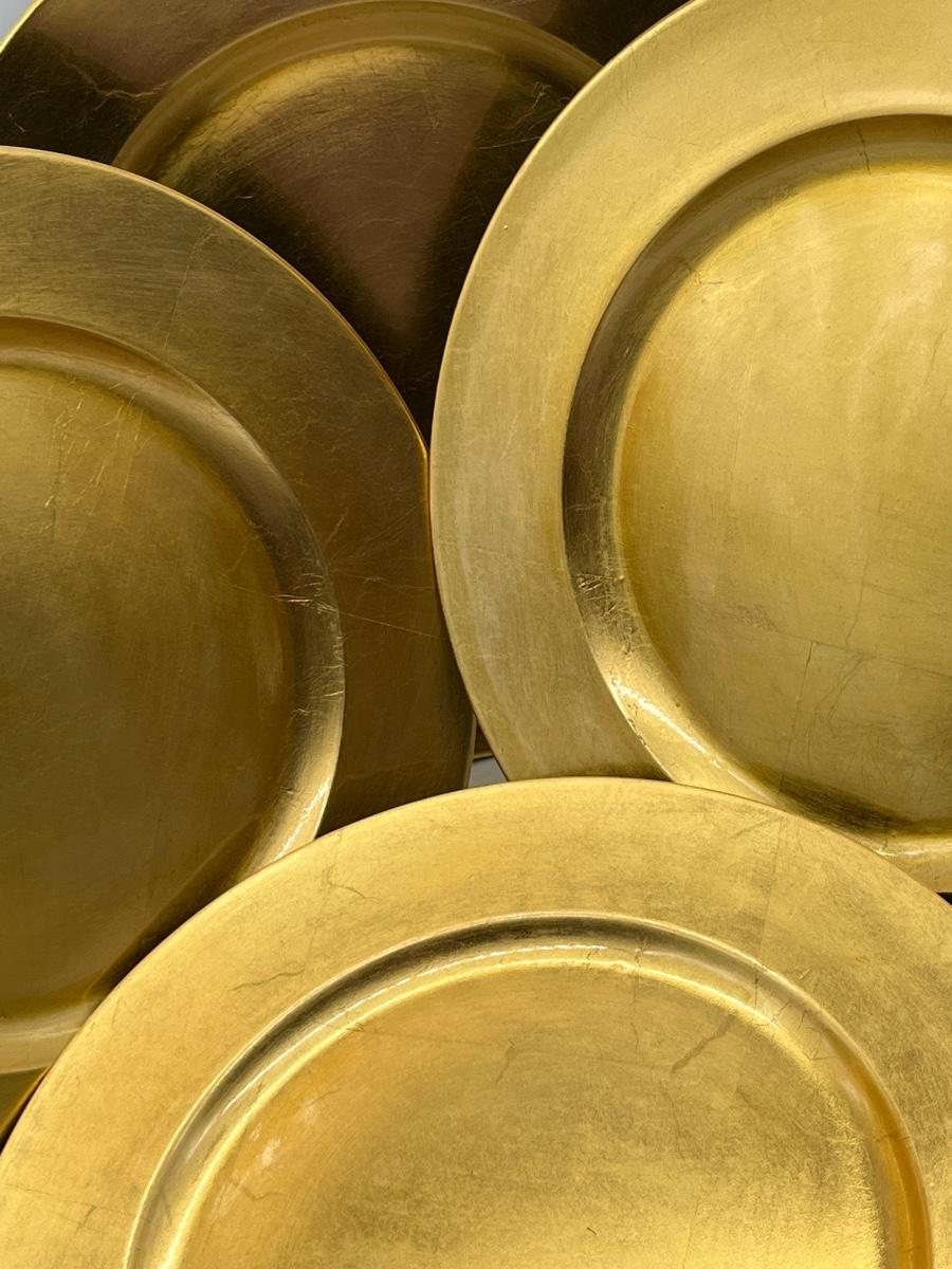 Gold Lacquered Charger Plates Set Of 12