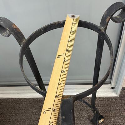 Black Wrought Iron Double Planter Pot Plant Stand Holder