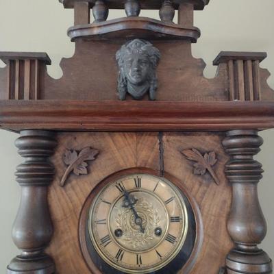 European Solid Wood Case Wall Clock