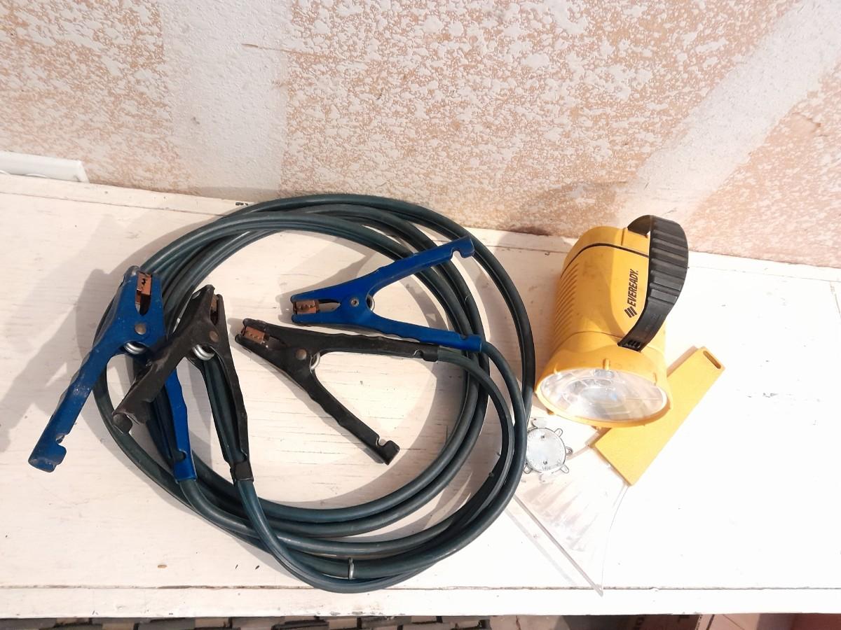 Nice set of Jumper Cables, and a large sized flashlight
