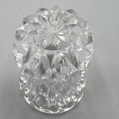 Retro Crystal Glass MCM Home Decor Sawtooth Small Bud Flower Vase