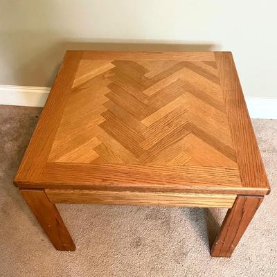 Herringbone Mid Century Modern End Table