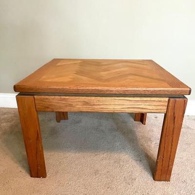 Herringbone Mid Century Modern End Table