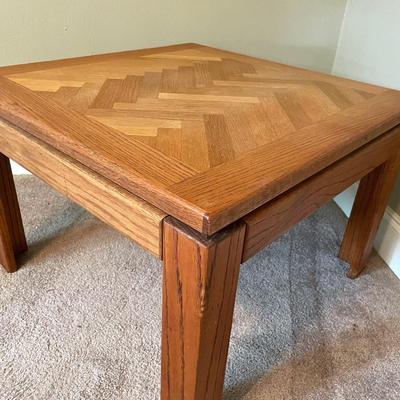 Herringbone Mid Century Modern End Table