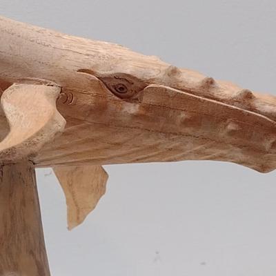 Parasite Jempinis Wood Carved Sperm Whale on Base