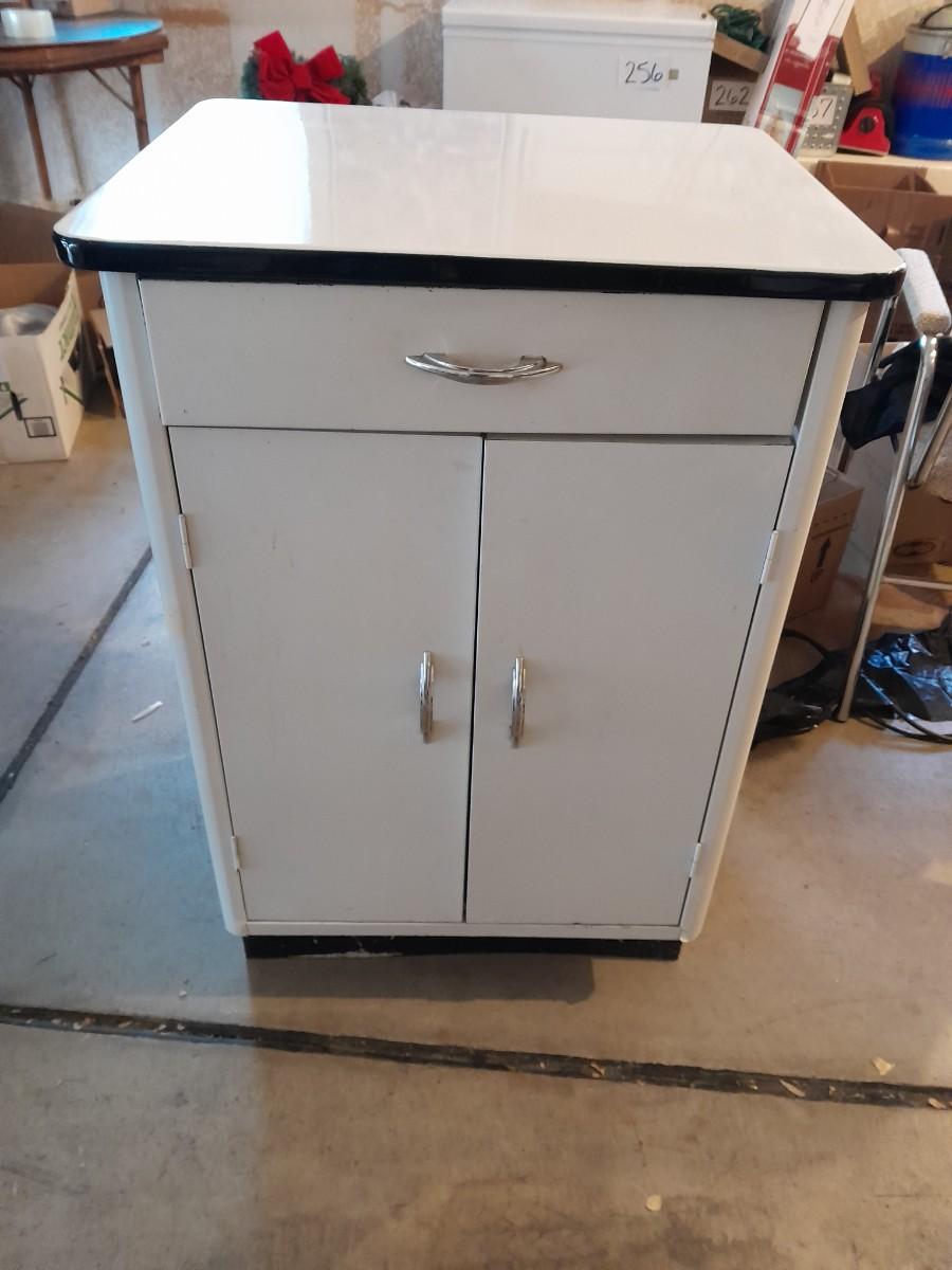 Vintage enamel deals cabinet