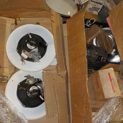 Electrical sechudle 40 fittings, new recessed 10 ' speakers and blubs 140 count.