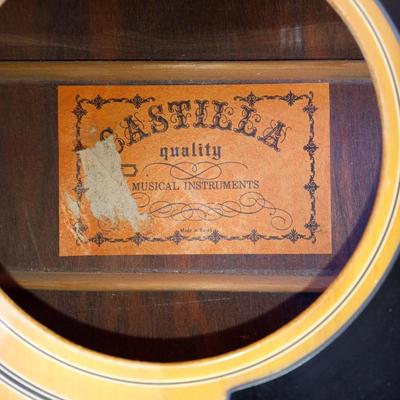 CASTILLA GUITAR, STANDS, DRUM STICKS AND 2 RECORDERS