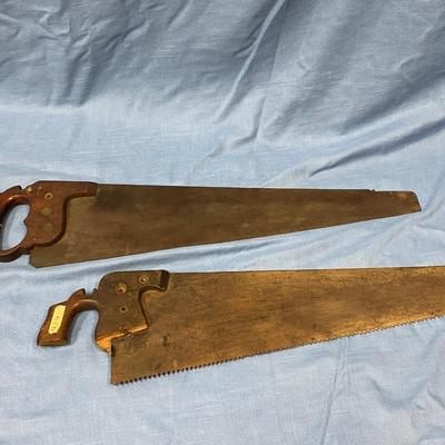 Pair of Late 19th Century Carpenter's Hand Saws Spear & Jackson