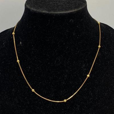 14k Yellow Gold Ball and Chain Necklace
