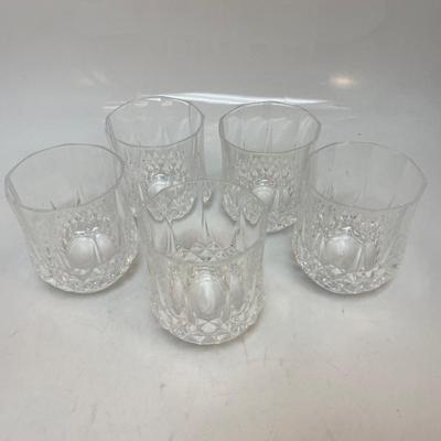 Set of 5 Crystal Rocks Drink Glasses Barware Glassware