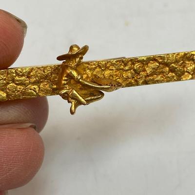 Vintage 12k Gold Filled Gold Panner Miner Tie Clip