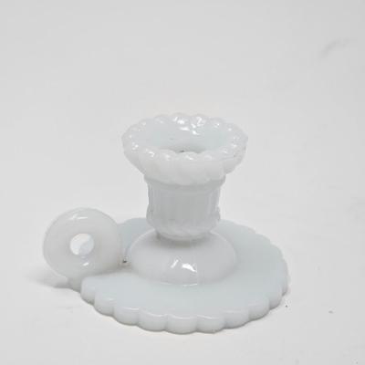 Miniature White Opaline French Candle Holder - Set of 6
