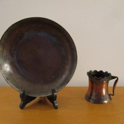 Pair of Vintage Copper Items includes Bowl and Cup