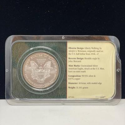 Silver American Eagle Unciruclated Silver Dollar 2002