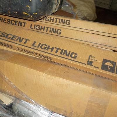 Florescent Lighting bulbs and recessed light fixtures. count 300 items.