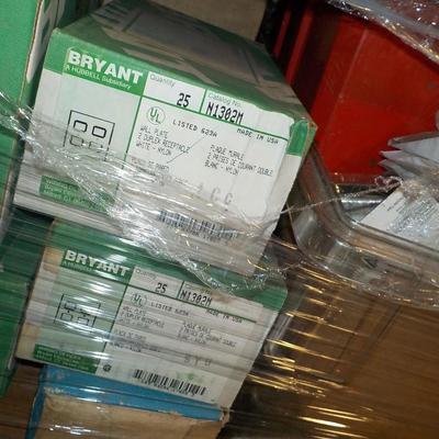Leviton, Bryant and dozens of other makes single pole switches and covers. Count 3000.