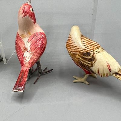 Lot of Small Vintage Various Colorful Metal Bird Decorative Figurines